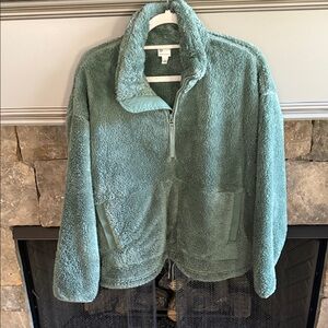 All in motion super soft fleece. From target, gorgeous Sage green color.